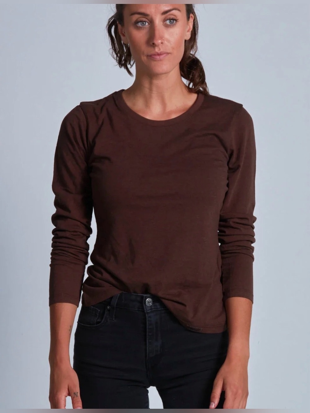 ONNO LONG SLEEVE BAMBOO T-SHIRT XXS espresso